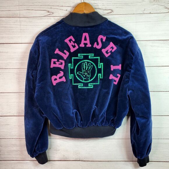 Rifat Ozbek Rare Runway Vintage 90s Y2K Velvet Bomber Boho Jacket Italy 42 US 8 - Picture 7 of 12